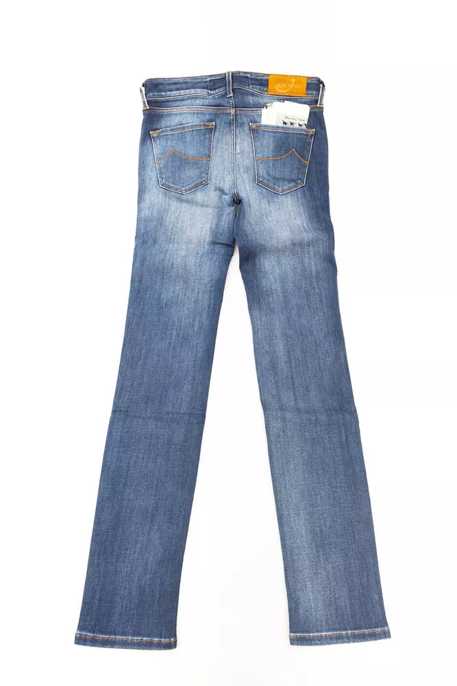 Blue Cotton Women Jeans