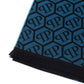 Blue Wool Men Scarf