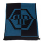 Blue Wool Mens Scarf