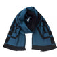 Blue Wool Mens Scarf