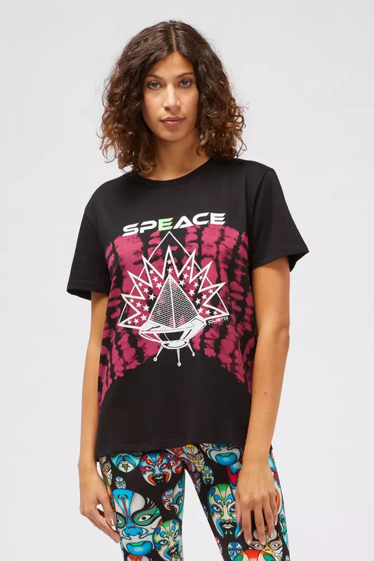 Black Cotton Women T-Shirt