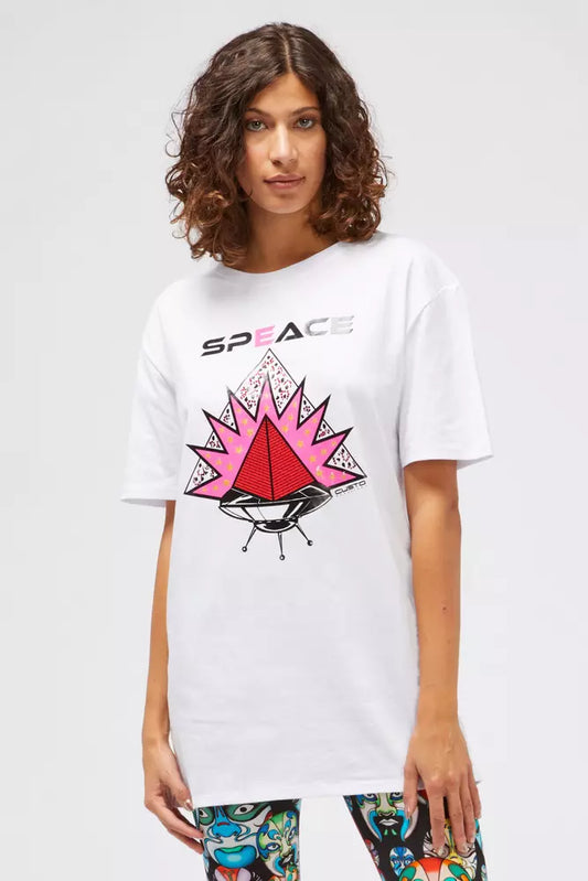 White Cotton Women T-Shirt