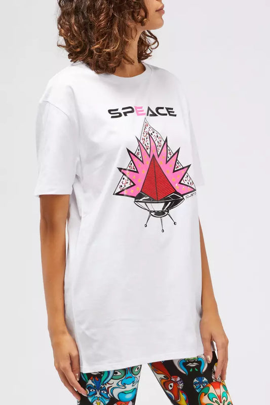 White Cotton Women T-Shirt