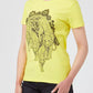 Yellow Cotton Women T-Shirt
