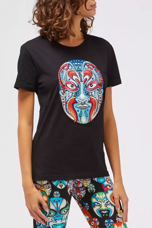 Black Cotton Women T-Shirt