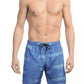 Blue Polyester Men Swim Shorts