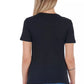 Black Cotton Women T-Shirt