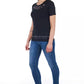 Black Cotton Women T-Shirt