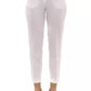 White Viscose Women Trouser