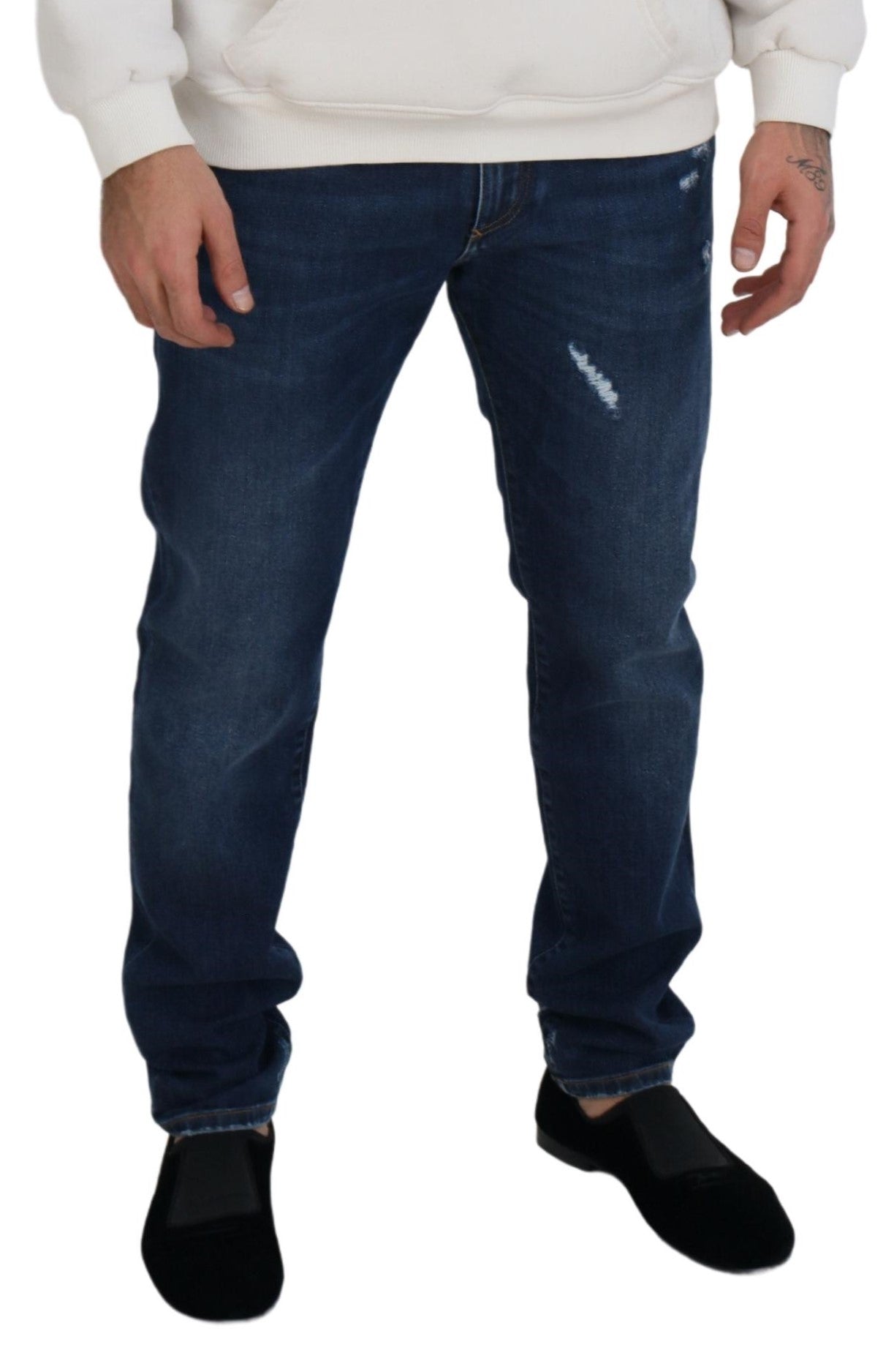Opulent Blue Washed Denim Pants