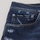 Opulent Blue Washed Denim Pants