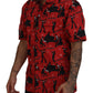 Elegant Red Jazz Pattern Casual Shirt