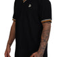 Elegant Black Silk Polo T-Shirt