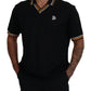 Elegant Black Silk Polo T-Shirt