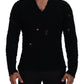 Elegant Black Wool-Blend V-Neck Sweater