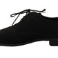 Elegant Black Leather Derby Dress Shoes