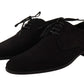 Elegant Black Leather Derby Dress Shoes