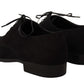Elegant Black Leather Derby Dress Shoes