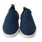 Elegant Blue & White Loafer Sneakers