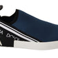 Elegant Blue & White Loafer Sneakers