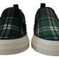 Elegant Velvet Green Loafers Sneakers