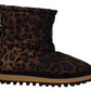 Leopard Pattern Ankle Boots
