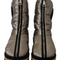 Silver Platino Mid Calf Designer Boots