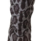 Elegant Gray Leopard Mid Calf Boots