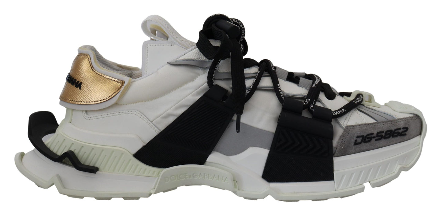 Elegance Meets Edge: Black & White Leather Sneakers