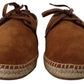 Elegant Brown Leather Casual Sneakers