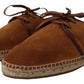 Elegant Brown Leather Casual Sneakers