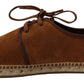 Elegant Brown Leather Casual Sneakers