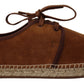 Elegant Brown Leather Casual Sneakers