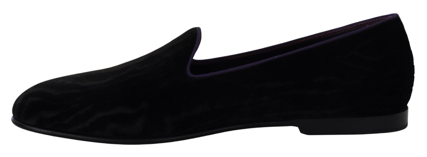 Elegant Velvet Slipper Loafers in Purple