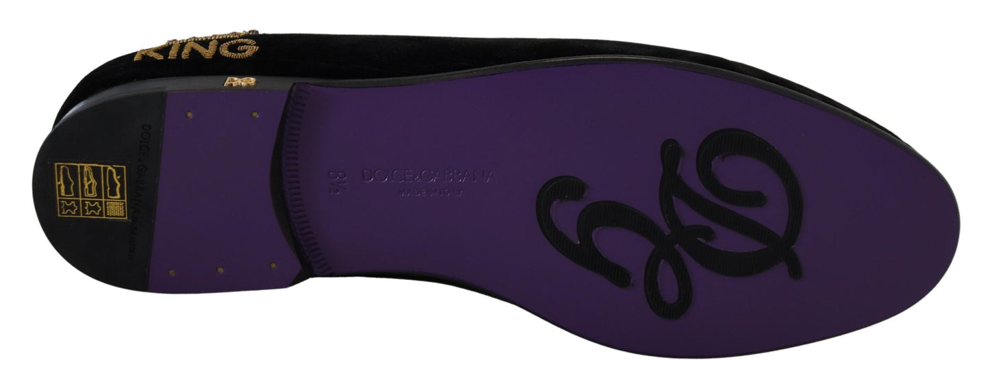 Elegant Velvet Slipper Loafers in Purple