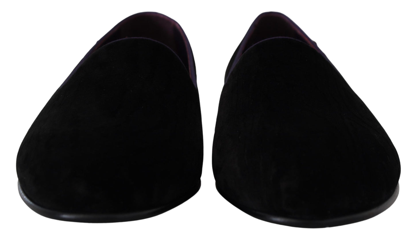 Elegant Velvet Slipper Loafers in Purple