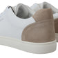Elegant White Low-top Leather Sneakers