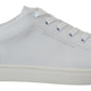 Elegant White Low-top Leather Sneakers