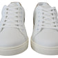 Elegant White Low-top Leather Sneakers