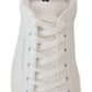 Elegant White and Red Leather Sneakers