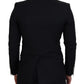 Elegant Embroidered Black Wool Blazer
