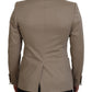 Elegant Beige Single Breasted Blazer