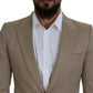Elegant Beige Single Breasted Blazer