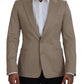 Elegant Beige Single Breasted Blazer