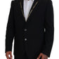 Sicilian Style Black Single Breasted Blazer