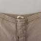 Chic Mid Waist Straight Pants in Light Brown