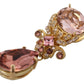 Exquisite Gold-Toned Crystal Brooch
