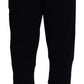 Sleek Black Cotton Jogger Pants Luxury Collection