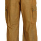 Brown Linen Drawstring Cargo Pants