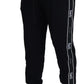 Elegant Black Jogger Pants with Logo Detail